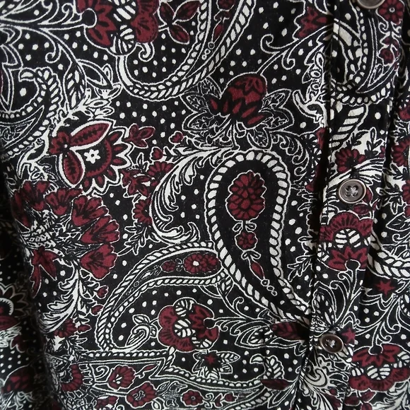 C Est 1946 Shirt Womens 22/24W  Button 3/4 Sleeve Paisley top - Picture 7 of 11